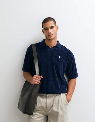 Polo Ralph Lauren Polo a maniche corte comoda in maglia blu navy