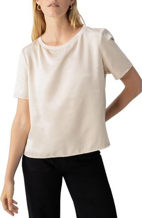 Sanctuary Timeless Satin Top in Toasted Almond at Nordstrom, Size Medium