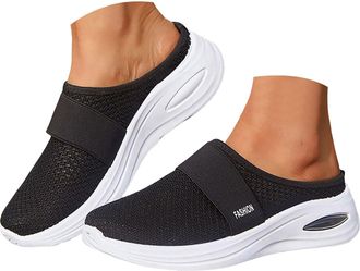 Generic Orthopedic Shoes for Women,Womens Mules,Backless Trainers,Womens Slippers Breathable Mesh Walking Fashionable Mesh Breathable Soft Soled Open Heeled S