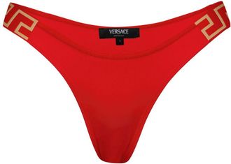 Versace Slip bikini con dettaglio Greca - Rosso