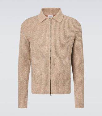 Tod's Cotton moulin&eacute; zip-up cardigan
