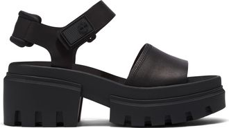 Timberland Womens Everleigh Backstrap Sandal - Black Leather - Size UK 6.5