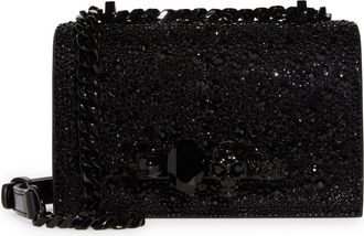 Alexander McQueen Mini Jeweled Crystal Embellished Leather Satchel in Black at Nordstrom