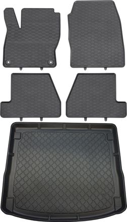 OEM Juego De Alfombrillas De Goma Para Coche Y Alfombrilla Para Maletero Para Ford Focus Iii Estate (marzo De 2011 A Agosto De 2018)