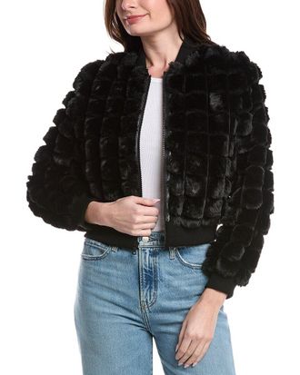 Alice & Olivia Alice + Olivia Latanya Cropped Varsity Jacket