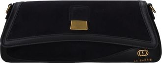 La Carrie Onregelmatige leren en su&egrave;de tas - Dames - Clutches - Zwart - ONE Size - Su&egrave;de - Tassen
