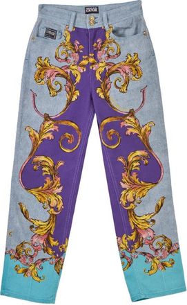 Versace Jeans Couture Barok Slim Fit Multicolor Jeans - Dames - Cropped Jeans - Veelkleurig - W26 - Katoen - Jeans