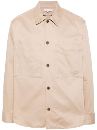 Maison Kitsun&eacute; button-up cotton overshirt - Neutrals