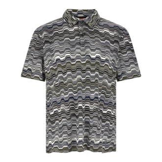 Missoni Polo Shirts, male, Multicolor, Size: XL Zig Zag Jacquard Polo Shirt