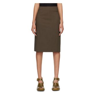 Róhe Khaki pencil skirt with elegant details