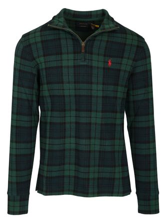 Polo Ralph Lauren Black Watch Cotton Polo Shirt Sweatshirts Verde-Uomo