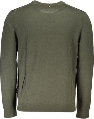 Napapijri Logo-Embroidered Crew Neck Sweater - Green