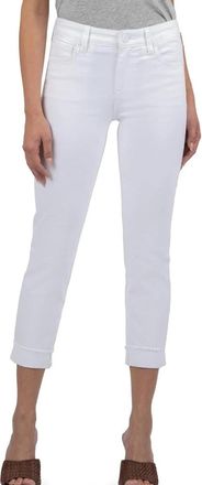 Kut from the Kloth Womens KUT from the Kloth Amy Jeans White Denim Straight Leg Cropped GBO943