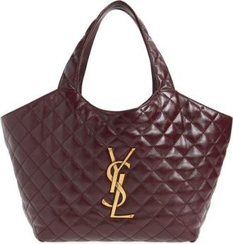 Saint Laurent Medium Icare Quilted Leather Shopper Tote in Rouge Cabernet at Nordstrom