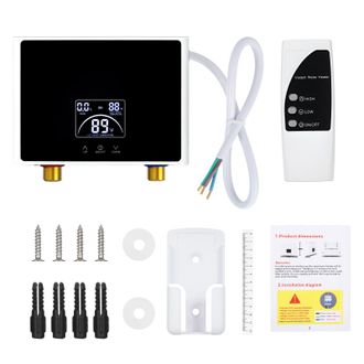 OEM Mini Scaldabagno Elettrico Istantaneo Da 5500 W 220 V Con Temperatura Costante, Telecomando E Display Digitale. Scaldabagno A Richiesta, Nero