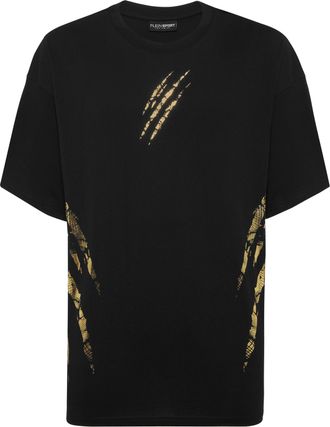 Plein Sport Cotton Round Neck T-Shirt Body Lines