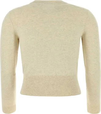 Isabel Marant Logo-Intarsia Cotton Blend Cardigan - Beige