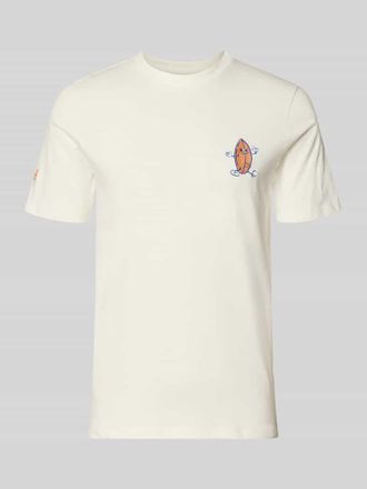 Blend T-Shirt mit Stitching Modell SUN ISLAND in Weiss, Gr&ouml;&szlig;e XL