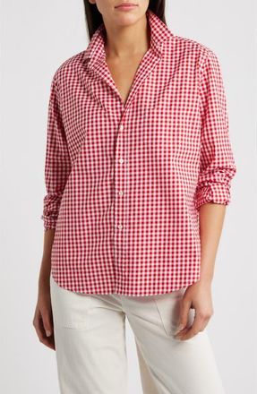 Frank & Eileen Eileen Relaxed Button-Up Shirt in Red White Check at Nordstrom, Size Xx-Small