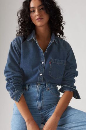 Levi's Harlie Boyfriend Shirt - Donna - XS - Blu / Play Around