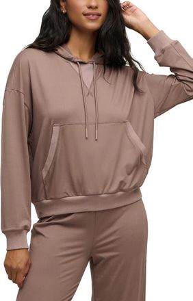 Barefoot Dreams Butterchic Crop Hoodie in Sable at Nordstrom, Size X-Small