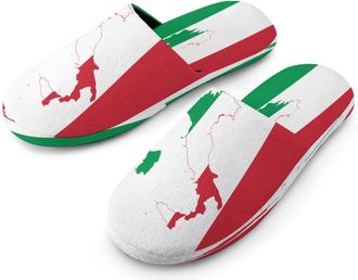 Generic Italian Italy Flag Mens Cozy Memory Foam Slippers Warm Cotton House Shoes Comfy Slipper for Indoor Outdoor