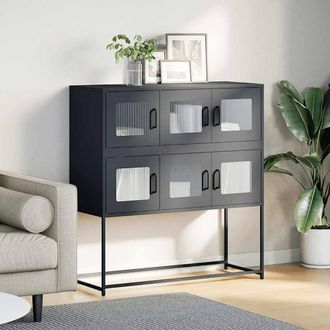 Berkfield Home Sideboard Anthracite 100.5x39x107 cm Cold-rolled Steel in Dark Grey