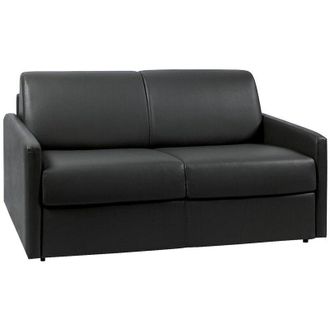 Vente-Unique Vente-unique - Divano letto 2 posti a ribalta in similpelle Nero - Larghezza Materasso 120 cm - Spessore da 18 cm - calife