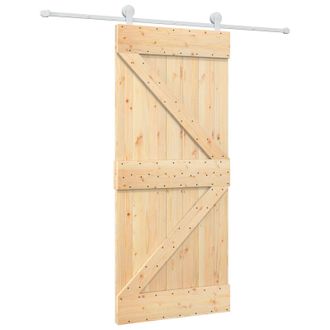 vidaXL Puerta Corredera Natural Y Blanco 90 X 210 Cm Vidaxl