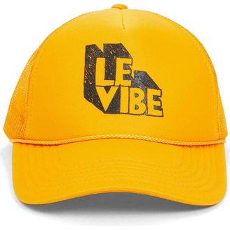 Clare Vivier Trucker Hat in Marigold Printed Black at Nordstrom