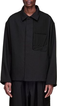Yohji Yamamoto Twill Utility Jacket in Black at Nordstrom, Size Xx-Large
