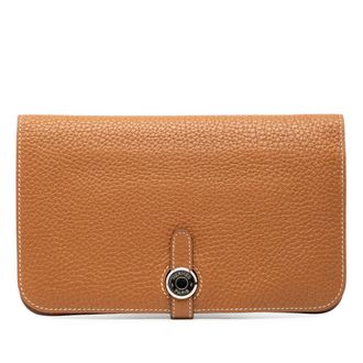 Herm&egrave;s Tan Togo Dogon Duo Wallet GM