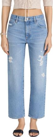 Frame Denim The Hang Ripped Ankle Straight Leg Jeans in Sundrop at Nordstrom, Size 30