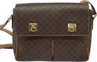 Celine Macadam Brown Canvas Shoulder Bag (Pre-Owned)