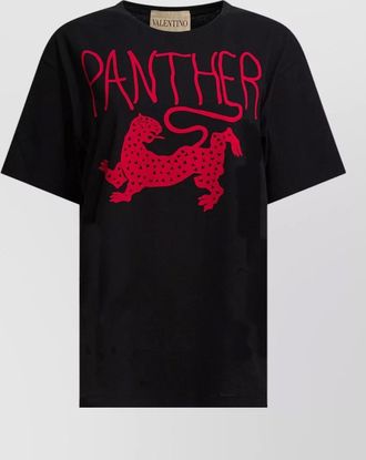 Valentino panther graphic crew neck short sleeve t-shirt