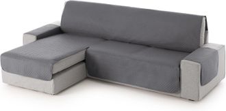 OEM Funda Para Sof&aacute; Esquinero Izquierdo Con Reposabrazos De 240 Cm - Funda Protectora Reversible Acolchada Para Sof&aacute;, Color Gris, Resistente A Las Manchas