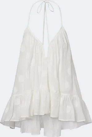 Zimmermann Solstice polka-dot cotton top
