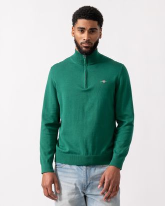 GANT Mens 373 Classic Jumper in Dark Green Cotton - Size X-Large