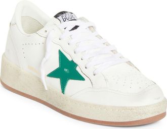 Golden Goose Ball Star 2 Low Top Sneaker in White/Green/Silver at Nordstrom, Size 12Us