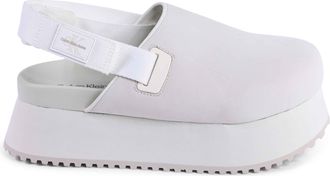 Calvin Klein Womens Platform Clog Lilac Slingback - Beige Leather - Size EU 36