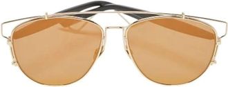 Dior Pre-owned Glazen Zonnebril - Dames - Vintage Accessoires - Geel - ONE Size - Vintage