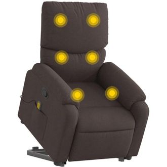 vidaXL Vidaxl - Silla De Masaje Reclinable De Pie De Tela Marr&oacute;n Oscuro