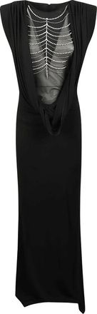 John Richmond Riciomi Lange Jurk - Dames - Avondkleed - Zwart - XS - Kleedjes