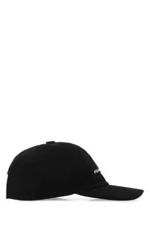 Stella McCartney Womens Black Cotton Blend Baseball Cap 1019 Exterior: Acrylic Cappelli E Fasce Per Capelli Hat