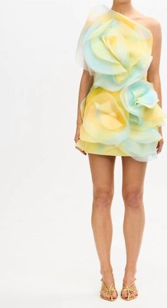 Acler Cotwall Mini Dress In Lemon Mist