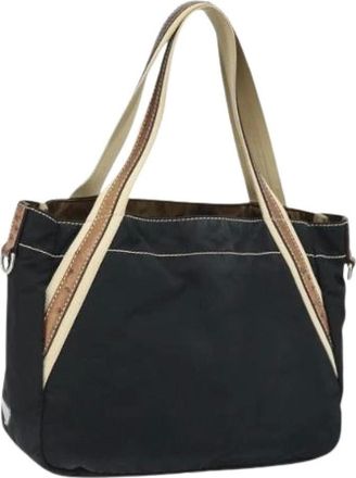 Prada Pre-owned Tote Bags, female, Black, Size: ONE SIZE Pre-owned Vintage Nylon Tote Bag