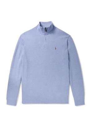 Polo Ralph Lauren Logo-Embroidered Cotton Half-Zip Sweater
