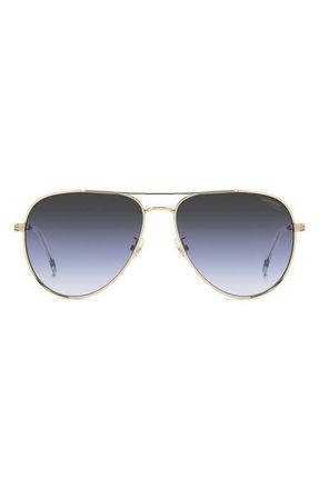 Carrera 60mm Gradient Pilot Sunglasses in Gold/Grey Azure at Nordstrom