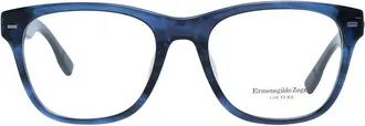 Ermenegildo Zegna ER-1038885 Blue Plastic Rectangle Eyeglasses - Blue