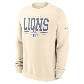 Nike Detroit Lions Club Nike Mens NFL Pullover Crew in Brown | NKPV15A9SV-Y9M